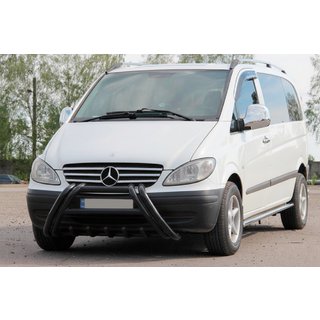 Кенгурятник Kelebek WT011 Black (нерж.) Mercedes Vito W639 2004-2014 гг. фото 3