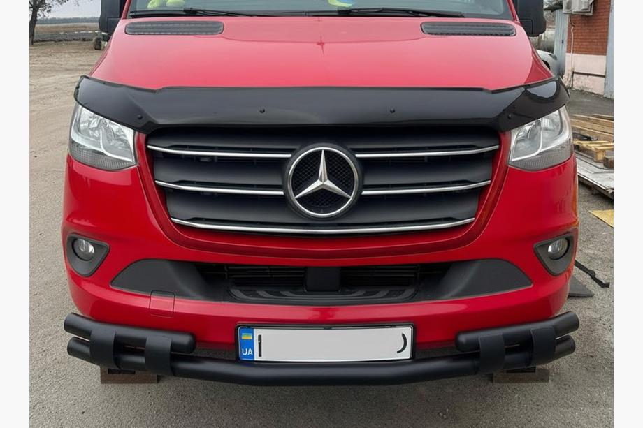 Mercedes Sprinter W907/W910 2018- гг. Передняя нижняя дуга Shark Black Фото 1