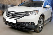 Honda CRV 2012-2016 гг. Передняя защита Shark Black (нерж) фото 1