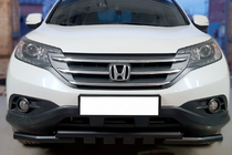 Honda CRV 2012-2016 гг. Передняя защита Shark Black (нерж) фото 2