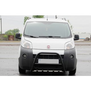 Кенгурятник WT006 Black (нерж) Fiat Fiorino/Qubo 2008-2024 гг. фото 1