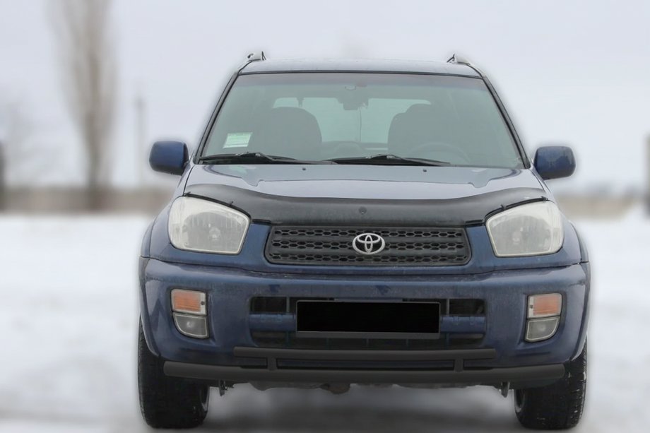 Toyota Rav 4 2001-2005 гг. Передняя защита ST014-1 Black (нерж) Фото 1