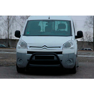 Кенгурятник WT022 Black (нерж.) Peugeot Partner Tepee 2008-2018 гг. фото 1