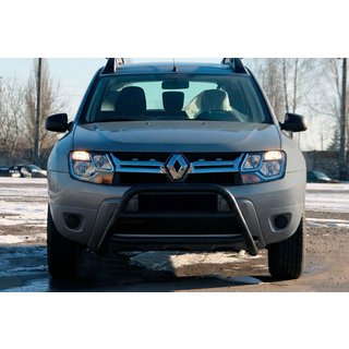 Кенгурятник WT022 Black (нерж) Dacia Duster 2008-2018 гг. фото 2