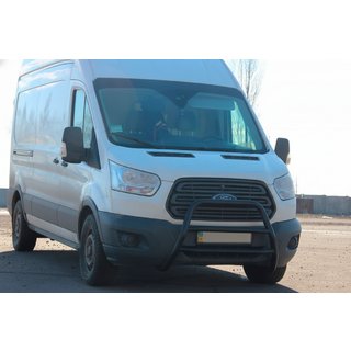 Кенгурятник WT022 Black (нерж.) Ford Transit 2014- гг. фото 1