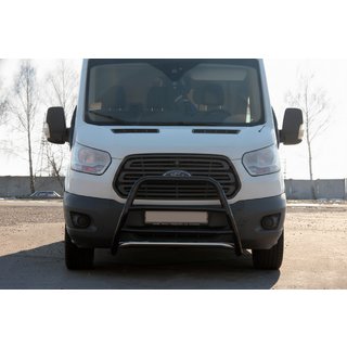 Кенгурятник WT022 Black (нерж.) Ford Transit 2014- гг. фото 3