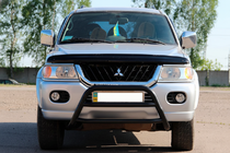 Mitsubishi Pajero Sport 1996-2007 гг. Кенгурятник WT022 Black (нерж) фото 1