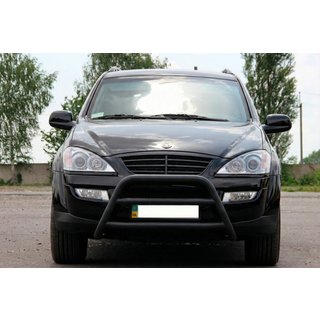 Кенгурятник WT022 Black (нерж) SsangYong Kyron 2005-2014 гг. фото 2