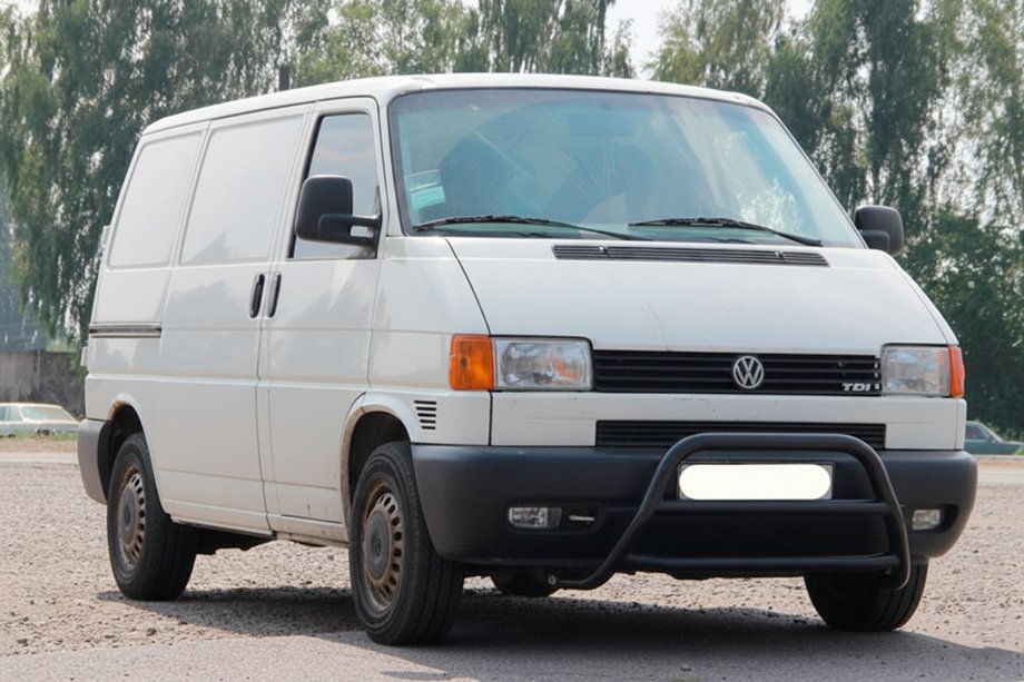 Volkswagen T4 Transporter 1990-2003 гг. Кенгурятник WT022 Black (нерж) Фото 2