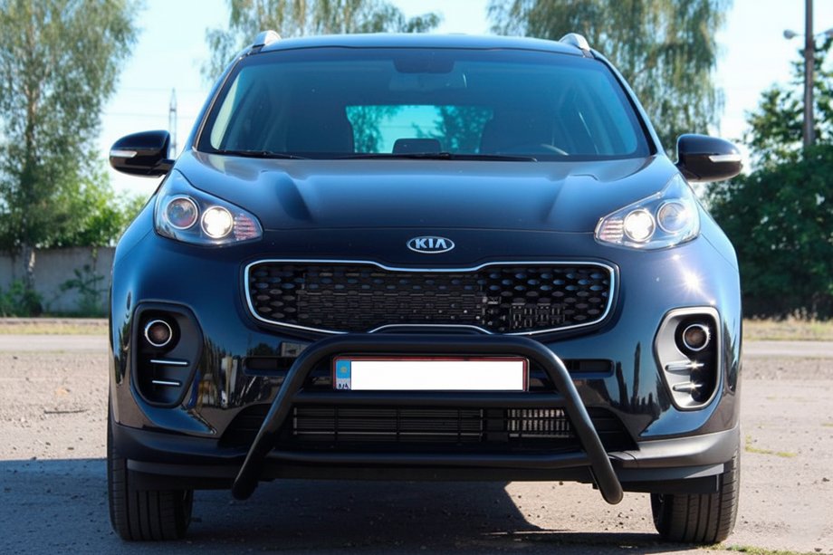 Kia Sportage 2015-2021 гг. Кенгурятник WT023 Black (нерж) Фото 1