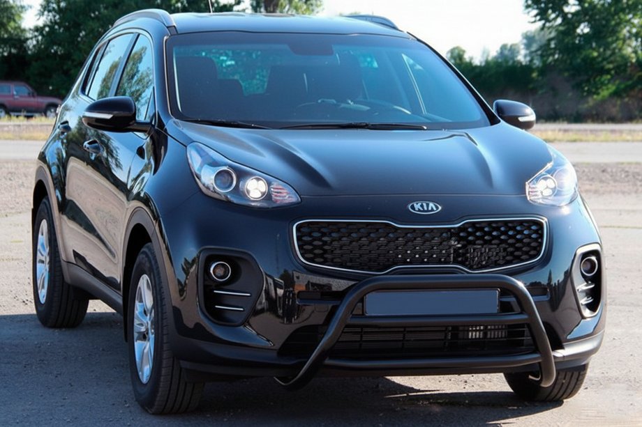 Kia Sportage 2015-2021 гг. Кенгурятник WT023 Black (нерж) Фото 2