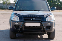 Hyundai Tucson JM 2004- гг. Кенгурятник WT025 Black (нерж.) фото 3