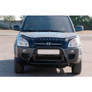 Кенгурятник WT025 Black (нерж.) Hyundai Tucson JM 2004- гг. фото 3