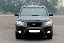 Hyundai Santa Fe 2 2006-2012 гг. Кенгурятник WT007 Black (нерж.) фото 1