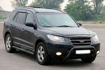 Hyundai Santa Fe 2 2006-2012 гг. Кенгурятник WT007 Black (нерж.) фото 2