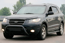 Hyundai Santa Fe 2 2006-2012 гг. Кенгурятник WT007 Black (нерж.) фото 3