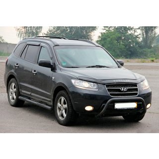 Кенгурятник WT007 Black (нерж.) Hyundai Santa Fe 2 2006-2012 гг. фото 2