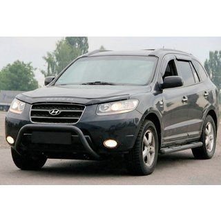 Кенгурятник WT007 Black (нерж.) Hyundai Santa Fe 2 2006-2012 гг. фото 3