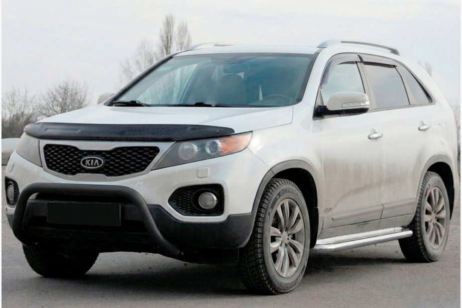 Kia Sorento II XM 2009-2014 гг. Кенгурятник WT007 Black (нерж.) Фото 2