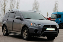 Mitsubishi Outlander 2006-2012 гг. Кенгурятник WT007 Black (нерж.) фото 3