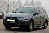 Mitsubishi Outlander 2006-2012 гг. Кенгурятник WT007 Black (нерж.) фото 4