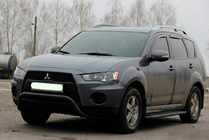 Mitsubishi Outlander 2006-2012 гг. Кенгурятник WT007 Black (нерж.) фото 4