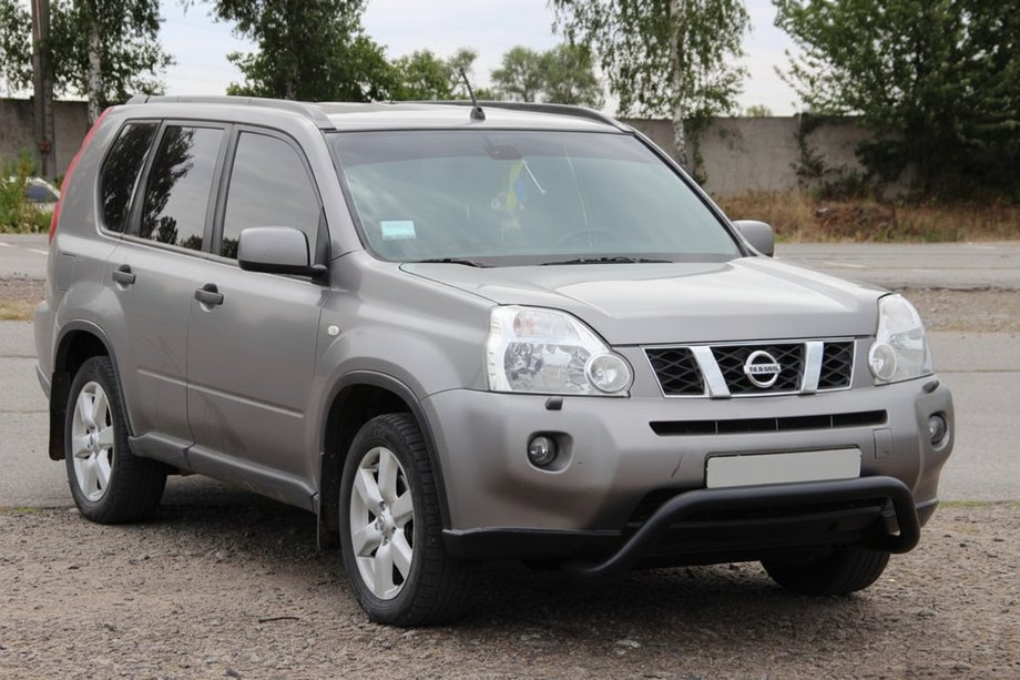 Nissan X-trail T31 2007-2014 гг. Передняя защита WT007 Black (нерж) Фото 1