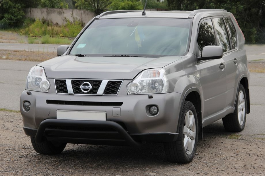 Nissan X-trail T31 2007-2014 гг. Передняя защита WT007 Black (нерж) Фото 3