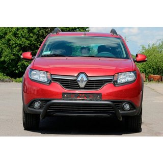 Передняя дуга WT007 Black (нерж.) Dacia Sandero 2013-2020 гг. фото 1