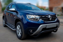 Dacia Duster 2018-2024 гг. Кенгурятник WT007 Black (нерж.) фото 1