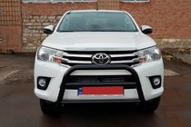 Toyota Hilux 2015- гг. Кенгурятник WT007 Black (нерж) фото 3