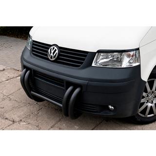 Кенгурятник ST006-03 ноздри Black (нерж) Volkswagen T5 Transporter 2003-2010 гг. фото 2