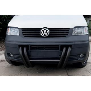 Кенгурятник ST006-03 ноздри Black (нерж) Volkswagen T5 Transporter 2003-2010 гг. фото 3