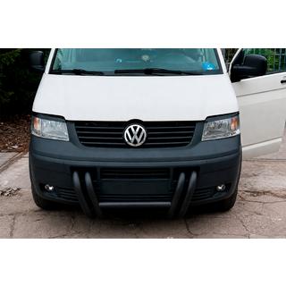 Кенгурятник ST006-03 ноздри Black (нерж) Volkswagen T5 Transporter 2003-2010 гг. фото 4