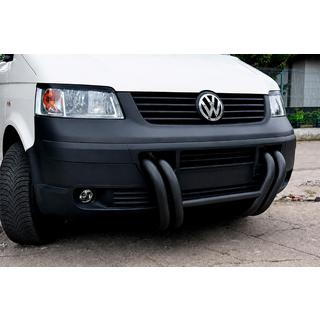 Кенгурятник ST006-03 ноздри Black (нерж) Volkswagen T5 Transporter 2003-2010 гг. фото 1