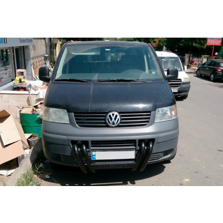 Кенгурятник ST006-04 ноздри Black (нерж) фото 3