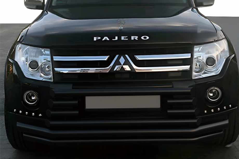Mitsubishi Pajero Wagon IV 2006-2021 гг. Передняя защита ST015-9 Black (нерж.) Image