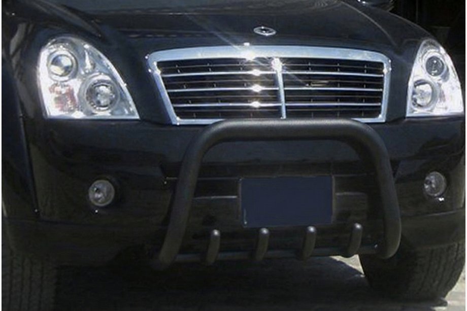 SsangYong Rexton I 2001-2017 гг. Кенгурятник QT006 Black (нерж)