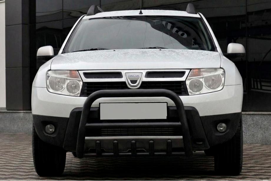 Dacia Duster 2008-2018 гг. Кенгурятник без надписи QT006 Black (нерж.) Image
