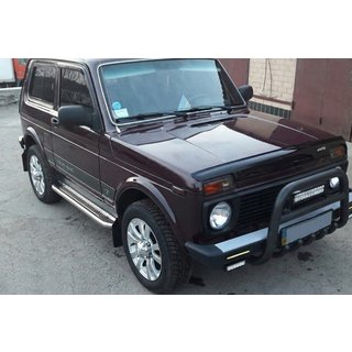Кенгурятник QT006 Black (нерж.) Lada Niva та Urban 1977- гг. фото 1