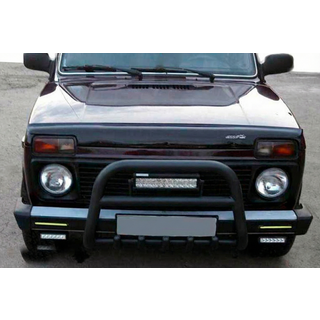 Кенгурятник QT006 Black (нерж.) Lada Niva та Urban 1977- гг. фото 3