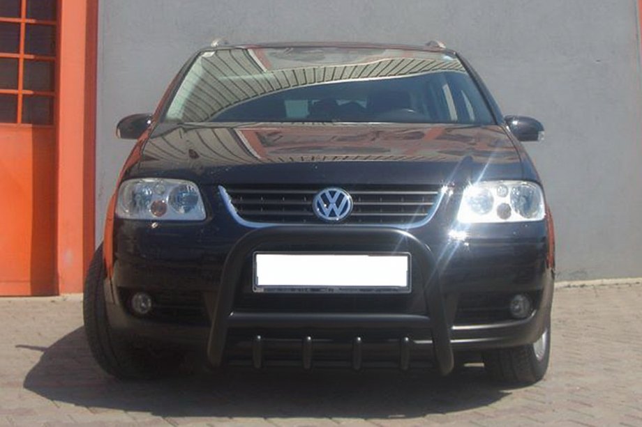Volkswagen Touran 2003-2010 гг. Кенгурятник QT006 Black (нерж) Фото 4
