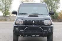 Suzuki Jimny 1998-2018 гг. Кенгурятник QT006 Black (нерж) фото 1