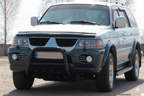 Mitsubishi Pajero Sport 1996-2007 гг. Кенгурятник QT006 Black (нерж) фото 3