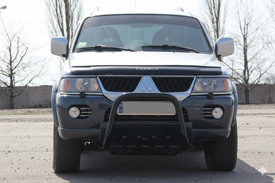 Mitsubishi Pajero Sport 1996-2007 гг. Кенгурятник QT006 Black (нерж) Image