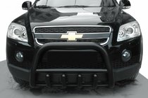 Chevrolet Captiva 2006-2019 гг. Передняя дуга QT006 Black (нерж.) фото 1
