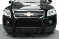 Chevrolet Captiva 2006-2019 гг. Передняя дуга QT006 Black (нерж.) фото 1