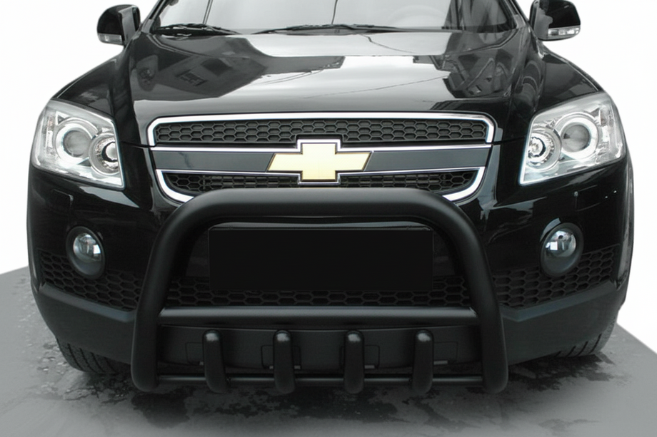 Chevrolet Captiva 2006-2019 гг. Передняя дуга QT006 Black (нерж.) Image
