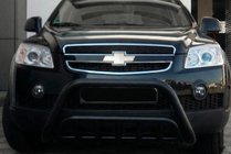 Chevrolet Captiva 2006-2019 гг. Передняя дуга WT002 Black (нерж.) фото 3
