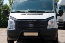 Ford Transit 2000–2014 гг. Кенгурятник WT002 Black (2006-2014, нерж.) фото 2